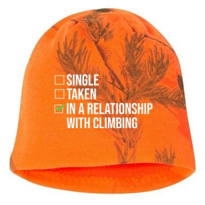 Single Taken In A Relationship With Climbing Rock Climber Gift Kati - Camo Knit Beanie