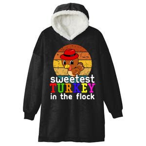 Sweetest Turkey In The Flock Hooded Wearable Blanket