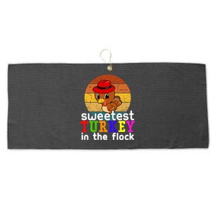 Sweetest Turkey In The Flock Large Microfiber Waffle Golf Towel