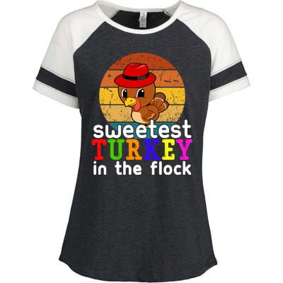 Sweetest Turkey In The Flock Enza Ladies Jersey Colorblock Tee