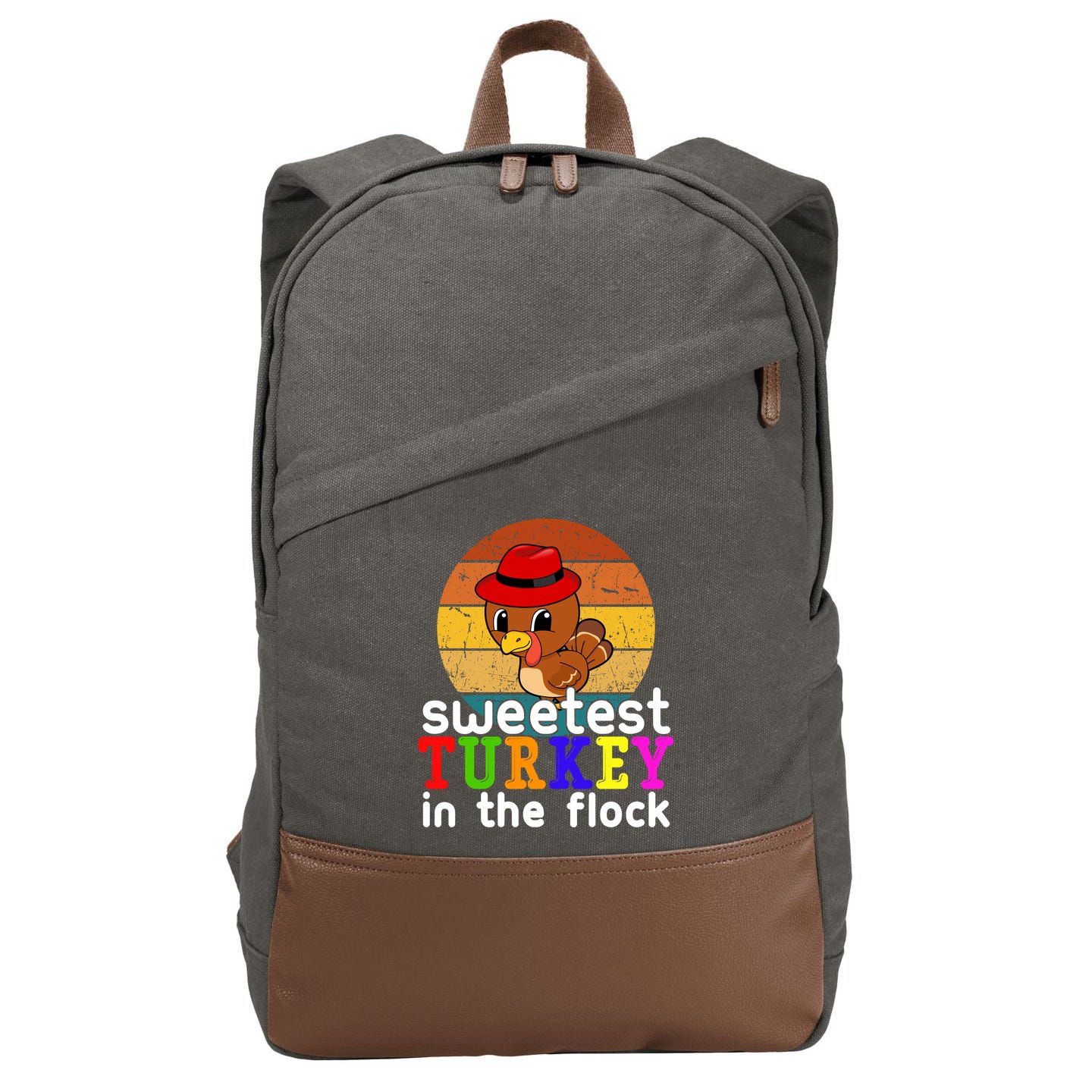 Sweetest Turkey In The Flock Cotton Canvas Backpack
