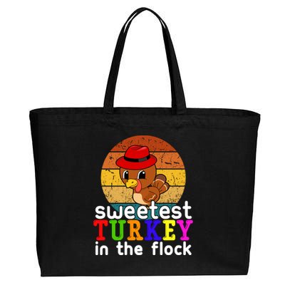 Sweetest Turkey In The Flock Cotton Canvas Jumbo Tote