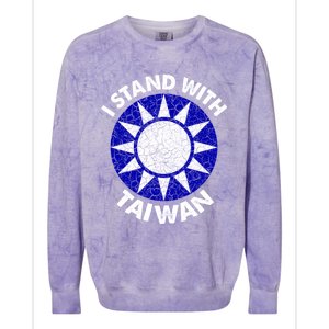 Support Taiwan I Stand With Taiwan Taiwanese Flag Gift Colorblast Crewneck Sweatshirt