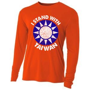 Support Taiwan I Stand With Taiwan Taiwanese Flag Gift Cooling Performance Long Sleeve Crew