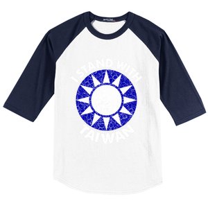 Support Taiwan I Stand With Taiwan Taiwanese Flag Gift Baseball Sleeve Shirt