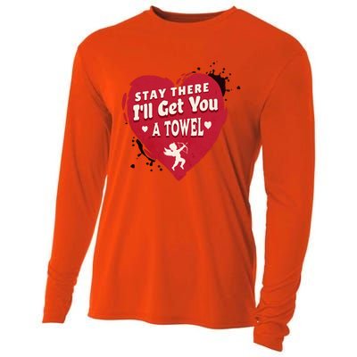 Stay There I'll Get You A Towel Valentines Day Funny Couple Great Gift Cooling Performance Long Sleeve Crew