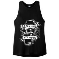 Sober Till It's Over AA NA Recovery Alcoholics Anonymous Ladies PosiCharge Tri-Blend Wicking Tank