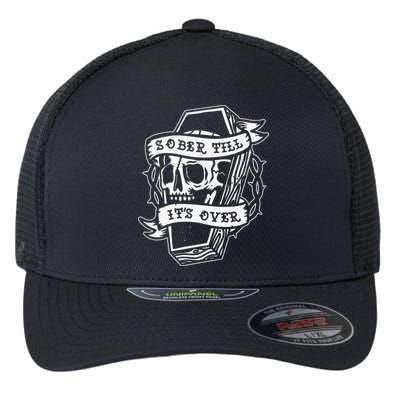 Sober Till It's Over AA NA Recovery Alcoholics Anonymous Flexfit Unipanel Trucker Cap