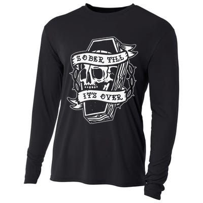 Sober Till It's Over AA NA Recovery Alcoholics Anonymous Cooling Performance Long Sleeve Crew
