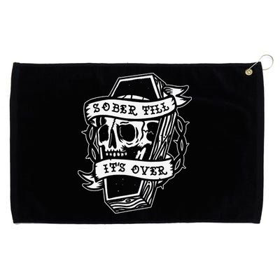 Sober Till It's Over AA NA Recovery Alcoholics Anonymous Grommeted Golf Towel