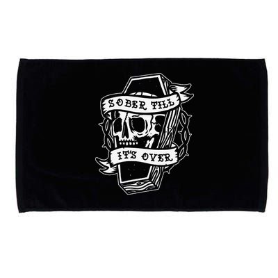 Sober Till It's Over AA NA Recovery Alcoholics Anonymous Microfiber Hand Towel
