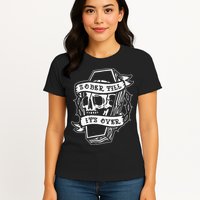 Sober Till It's Over AA NA Recovery Alcoholics Anonymous Womens T-Shirt