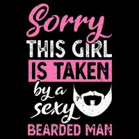 Sorry this is taken by a sexy bearded man Drawstring Bag
