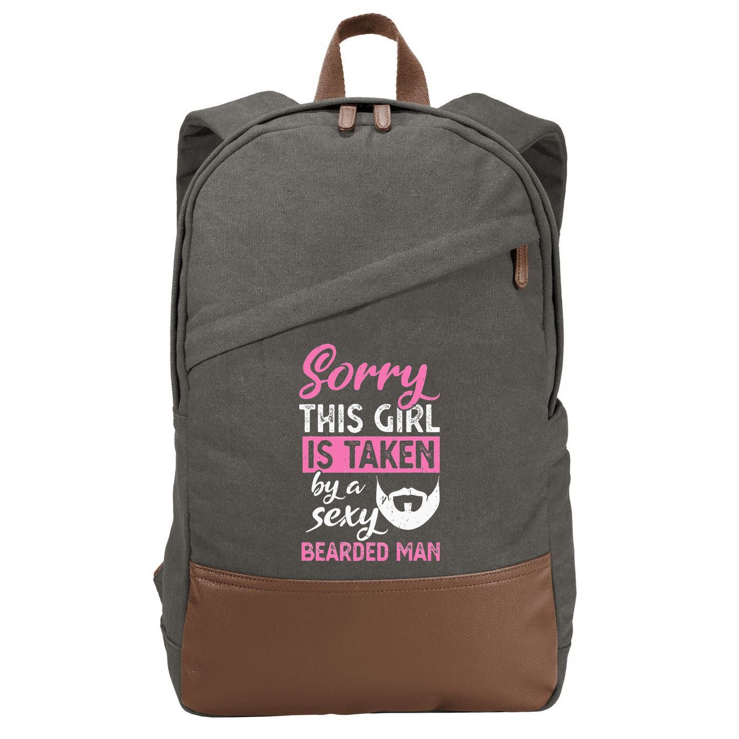 Sorry this is taken by a sexy bearded man Cotton Canvas Backpack
