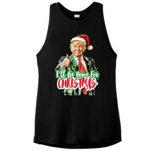 Santa Trump I’Ll Be Home For Christmas Ladies PosiCharge Tri-Blend Wicking Tank