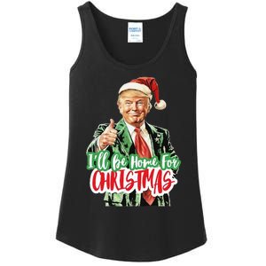 Santa Trump I’Ll Be Home For Christmas Ladies Essential Tank