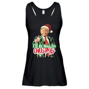 Santa Trump I’Ll Be Home For Christmas Ladies Essential Flowy Tank