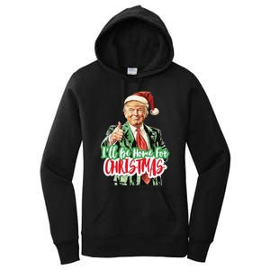 Santa Trump I’Ll Be Home For Christmas Women's Pullover Hoodie