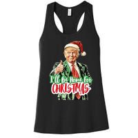 Santa Trump I’Ll Be Home For Christmas Women's Racerback Tank