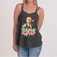 Santa Trump I’Ll Be Home For Christmas Women's Strappy Tank