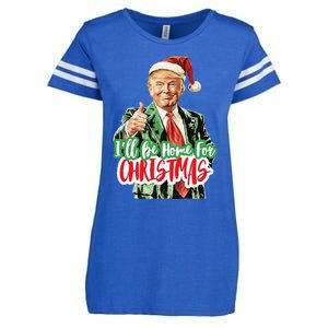 Santa Trump I’Ll Be Home For Christmas Enza Ladies Jersey Football T-Shirt