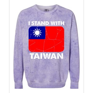 Support Taiwan I Stand With Taiwan Taiwanese Flag Gift Colorblast Crewneck Sweatshirt