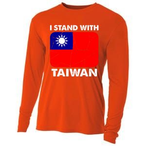 Support Taiwan I Stand With Taiwan Taiwanese Flag Gift Cooling Performance Long Sleeve Crew