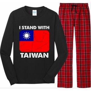 Support Taiwan I Stand With Taiwan Taiwanese Flag Gift Long Sleeve Pajama Set