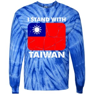 Support Taiwan I Stand With Taiwan Taiwanese Flag Gift Tie-Dye Long Sleeve Shirt