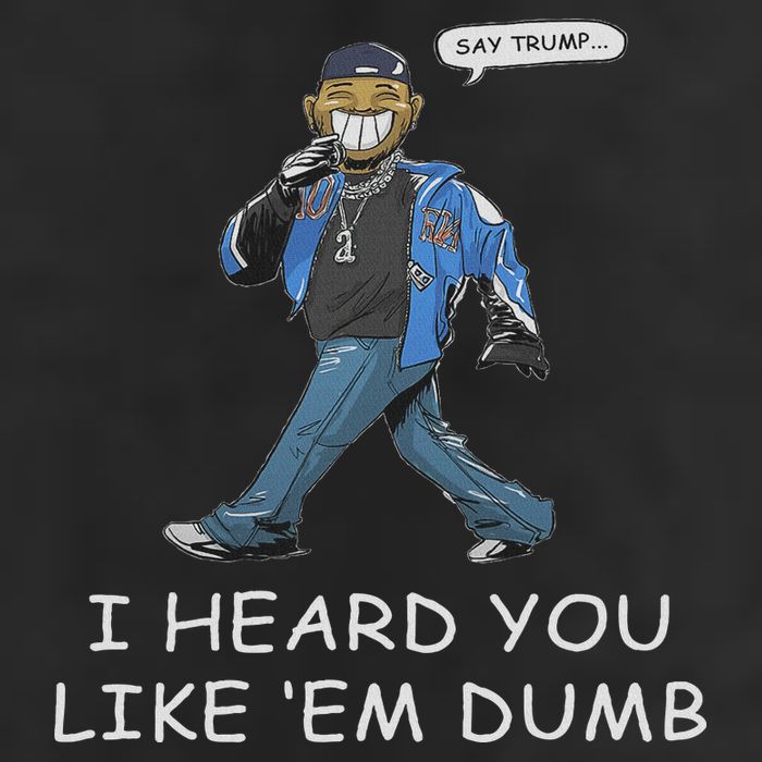 Say Trump I Heard You Like Em Dumb Funny 7 Panel Mesh Trucker Snapback Hat