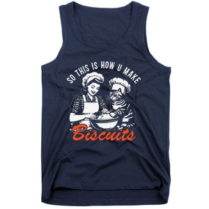 So This Is How You Make Biscuits Funny Meme Cat Baking Retro Tank Top