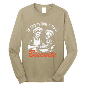 So This Is How You Make Biscuits Funny Meme Cat Baking Retro Long Sleeve Shirt