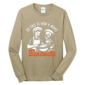 So This Is How You Make Biscuits Funny Meme Cat Baking Retro Tall Long Sleeve T-Shirt