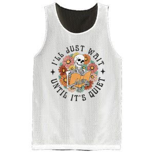 Skeleton Teacher ILl Just Wait Until ItS Quiet Halloween Mesh Reversible Basketball Jersey Tank