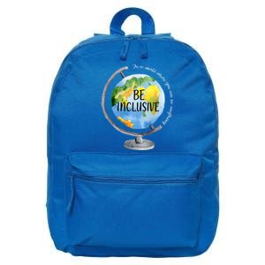 Sped Teacher In A World Be Inclusive For Special Teacher Great Gift 16 in Basic Backpack