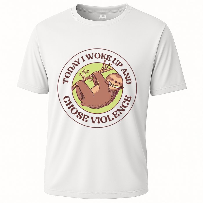 Sloth Today I Woke Up And Chose Violence Cooling Performance Crew T-Shirt