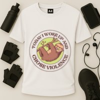Sloth Today I Woke Up And Chose Violence Cooling Performance Crew T-Shirt