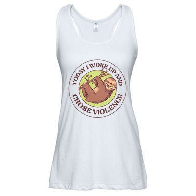 Sloth Today I Woke Up And Chose Violence Ladies Essential Flowy Tank