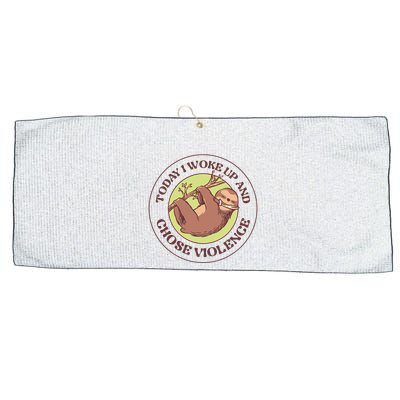 Sloth Today I Woke Up And Chose Violence Large Microfiber Waffle Golf Towel