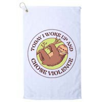 Sloth Today I Woke Up And Chose Violence Golf Towel