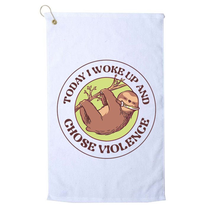 Sloth Today I Woke Up And Chose Violence Golf Towel