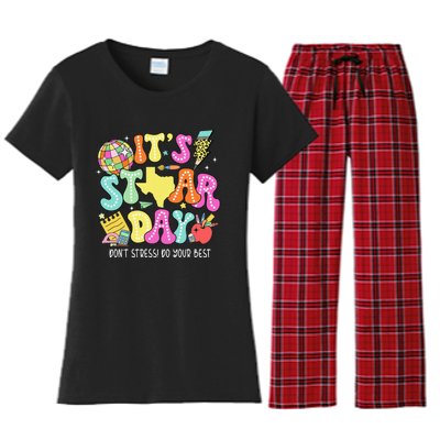 State Testing Its Staar Day Dont Stress Do Your Best Women's Flannel Pajama Set