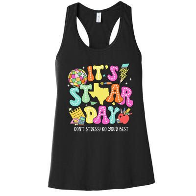 State Testing Its Staar Day Dont Stress Do Your Best Women's Racerback Tank