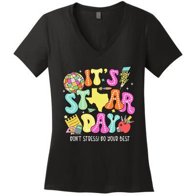 State Testing Its Staar Day Dont Stress Do Your Best Women's V-Neck T-Shirt