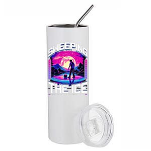 Sweeping The Ice Like It’S The Final Boss Level Curling Cute Gift Stainless Steel Tumbler