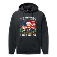 Santa Trump ItS Beginning To Look A Lot Like I Told You So Performance Fleece Hoodie