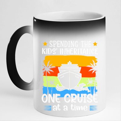 Spending The  Inheritance One Cruise At A Time Meaningful Gift 11oz Black Color Changing Mug