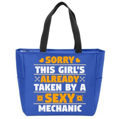 Sorry This Is Already Taken By A Sexy Mechanic Funny Cool Gift Zip Tote Bag