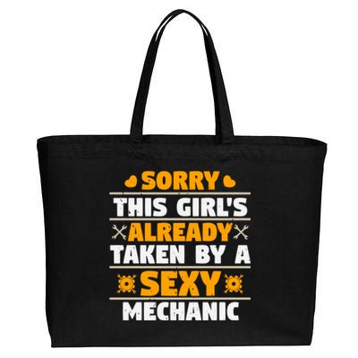 Sorry This Is Already Taken By A Sexy Mechanic Funny Cool Gift Cotton Canvas Jumbo Tote