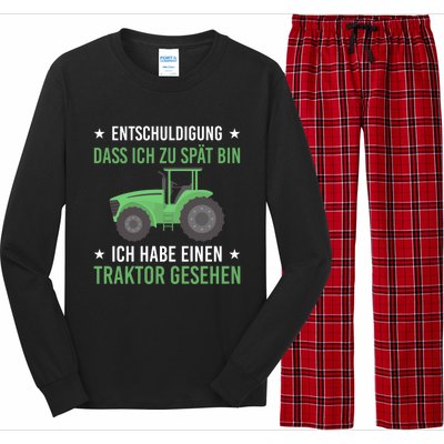 Sorry That I Am Too Late Tractor 'S Farmer Gift Long Sleeve Pajama Set